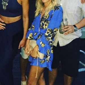 Free People Floral Blue Romper XS